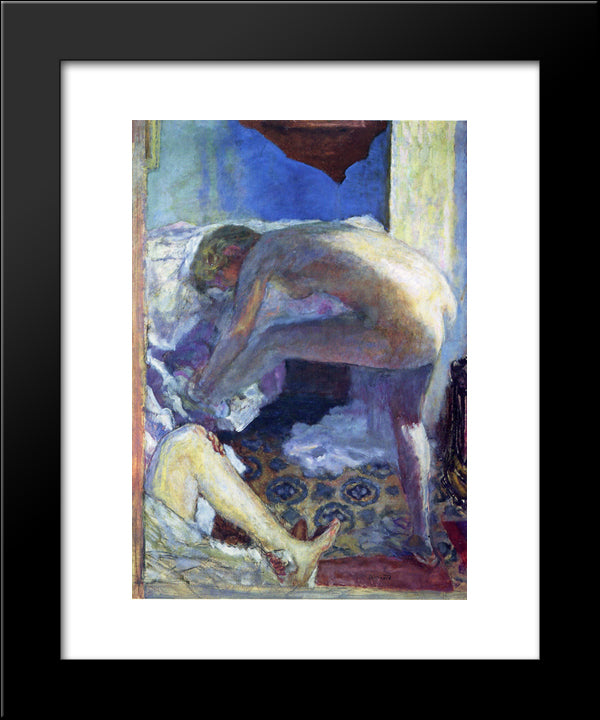 The Big Blue Naked 20x24 Black Modern Wood Framed Art Print Poster by Bonnard, Pierre