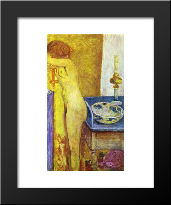 Nude At The Toilet Table 20x24 Black Modern Wood Framed Art Print Poster by Bonnard, Pierre