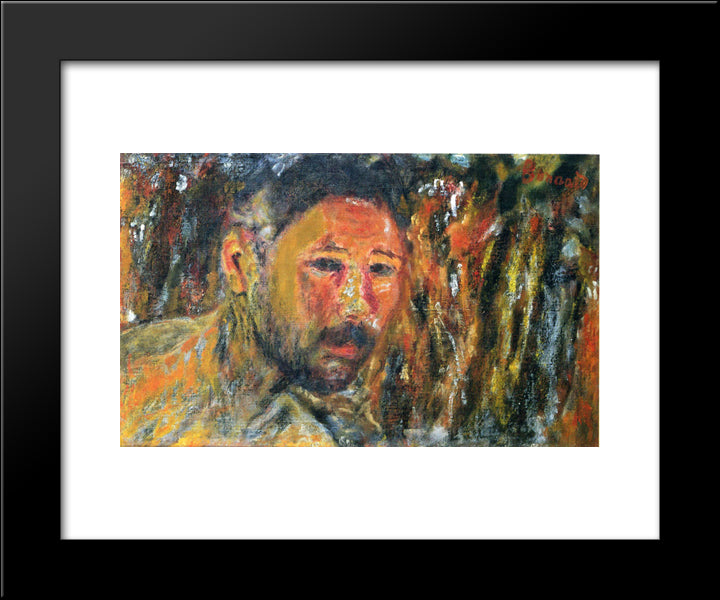 Self Portrait With A Beard 20x24 Black Modern Wood Framed Art Print Poster by Bonnard, Pierre