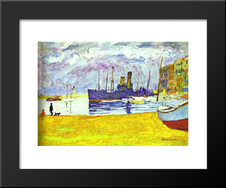 The Port Of Cannes 20x24 Black Modern Wood Framed Art Print Poster by Bonnard, Pierre