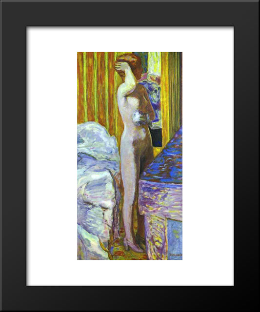 Standing Nude 20x24 Black Modern Wood Framed Art Print Poster by Bonnard, Pierre