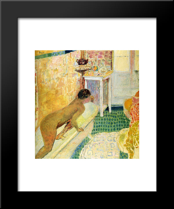 The Exit Of The Bath 20x24 Black Modern Wood Framed Art Print Poster by Bonnard, Pierre