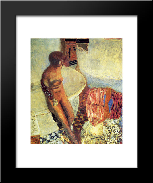 Nude By The Bath Tub 20x24 Black Modern Wood Framed Art Print Poster by Bonnard, Pierre