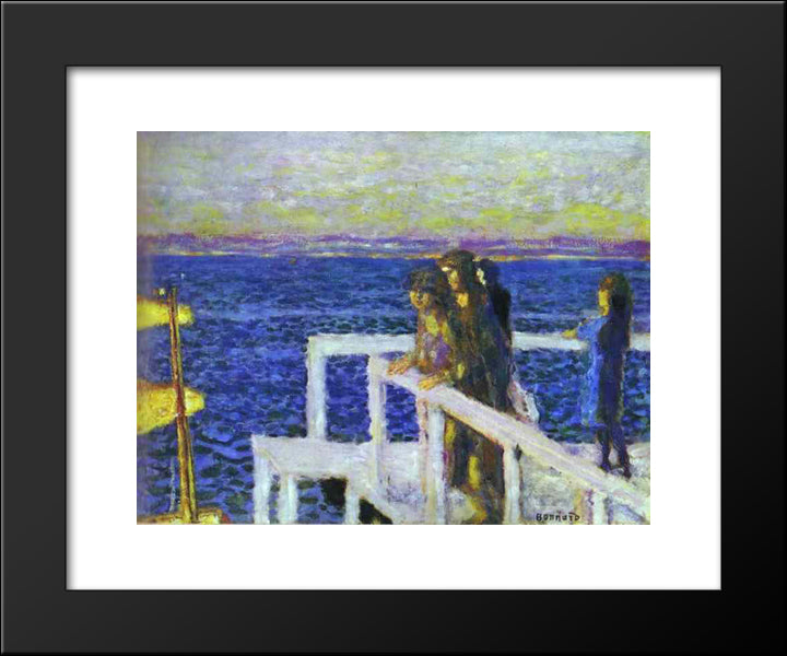 Landing Stage 20x24 Black Modern Wood Framed Art Print Poster by Bonnard, Pierre