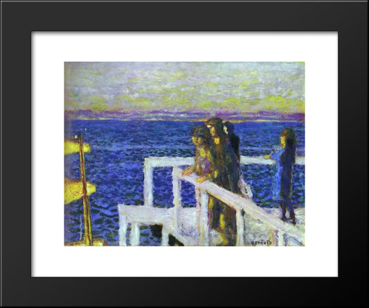 Landing Stage 20x24 Black Modern Wood Framed Art Print Poster by Bonnard, Pierre