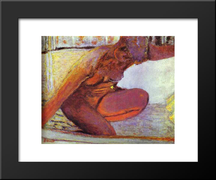 Nude In The Bathtub 20x24 Black Modern Wood Framed Art Print Poster by Bonnard, Pierre