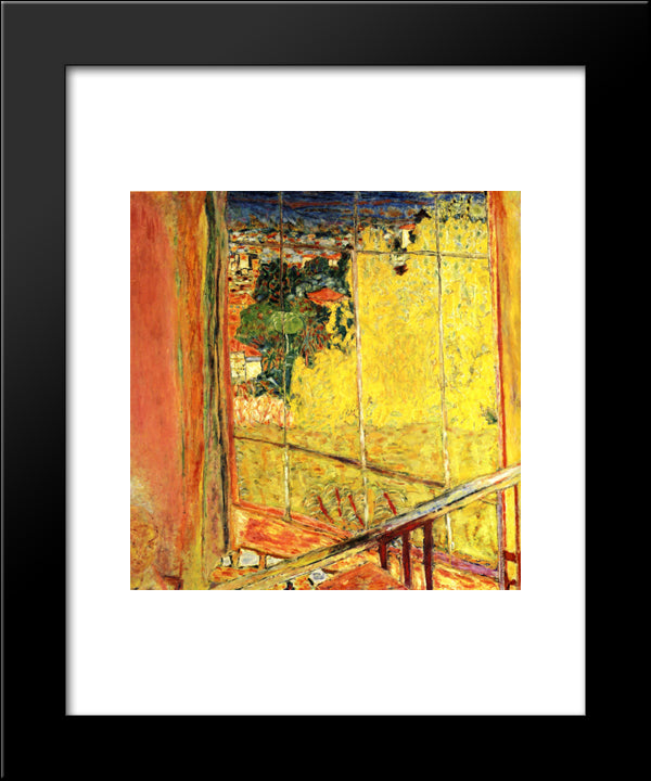 The Workshop With Mimosa 20x24 Black Modern Wood Framed Art Print Poster by Bonnard, Pierre