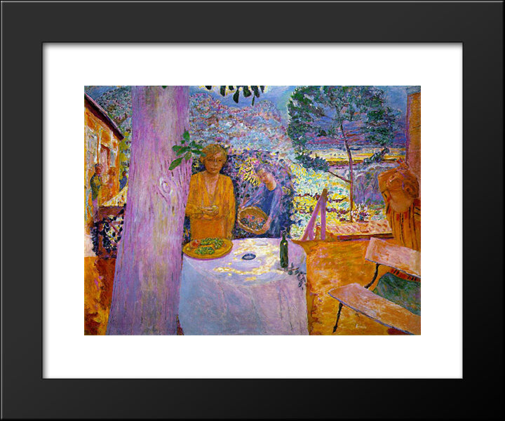 The Terrace At Vernon 20x24 Black Modern Wood Framed Art Print Poster by Bonnard, Pierre