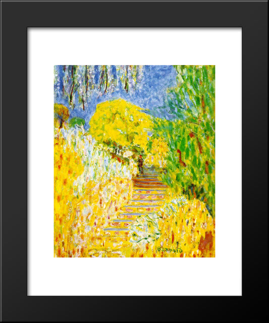 The Garden Steps 20x24 Black Modern Wood Framed Art Print Poster by Bonnard, Pierre