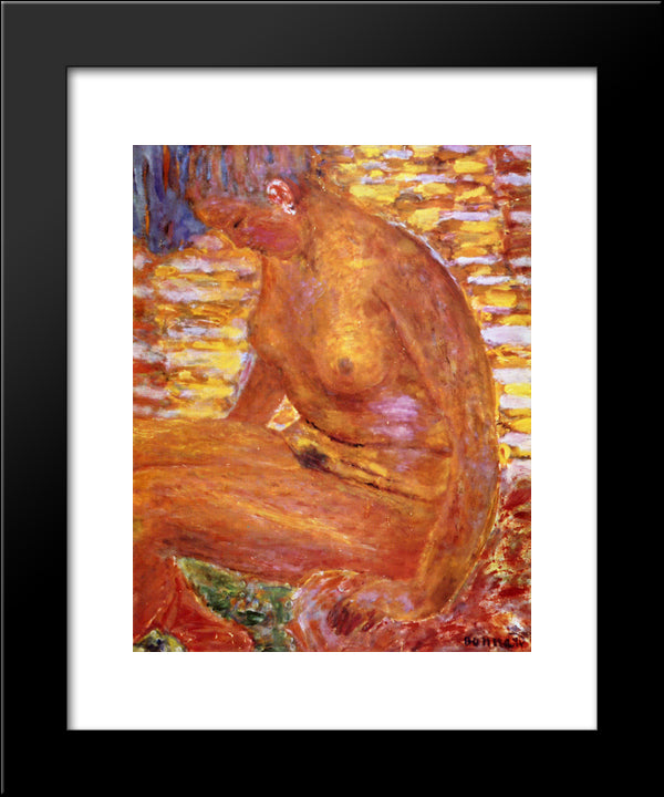 Sombre Nude 20x24 Black Modern Wood Framed Art Print Poster by Bonnard, Pierre