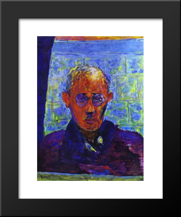 Self Portrait 20x24 Black Modern Wood Framed Art Print Poster by Bonnard, Pierre