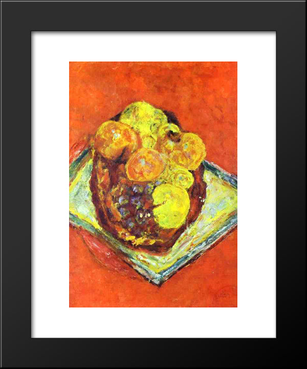 Peaches And Grapes 20x24 Black Modern Wood Framed Art Print Poster by Bonnard, Pierre