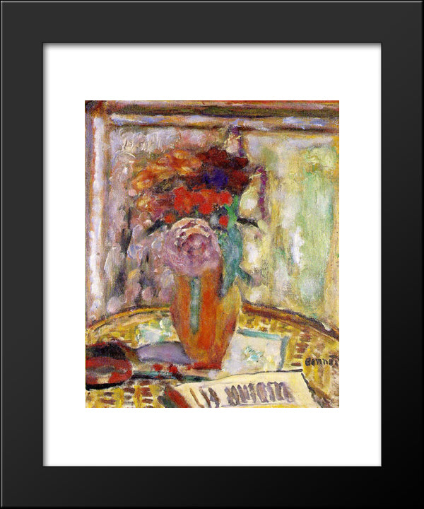 The Vase Of Flowers 20x24 Black Modern Wood Framed Art Print Poster by Bonnard, Pierre