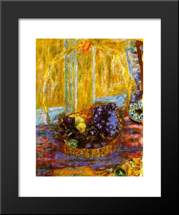 Fruit Basket 20x24 Black Modern Wood Framed Art Print Poster by Bonnard, Pierre