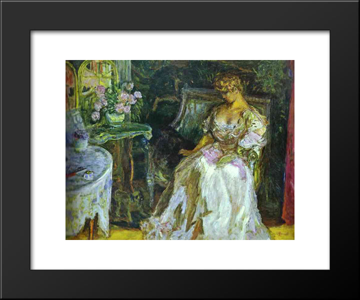 Misia 20x24 Black Modern Wood Framed Art Print Poster by Bonnard, Pierre