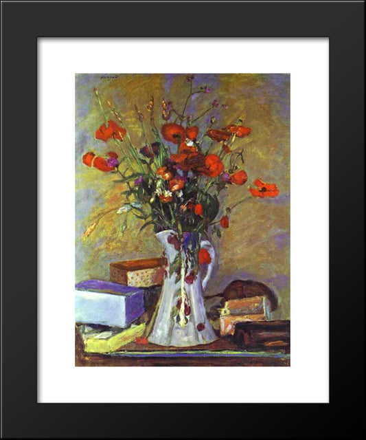 Poppies 20x24 Black Modern Wood Framed Art Print Poster by Bonnard, Pierre