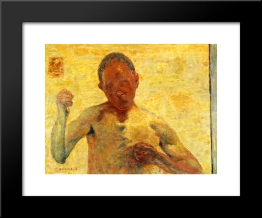 Self Portrait 20x24 Black Modern Wood Framed Art Print Poster by Bonnard, Pierre