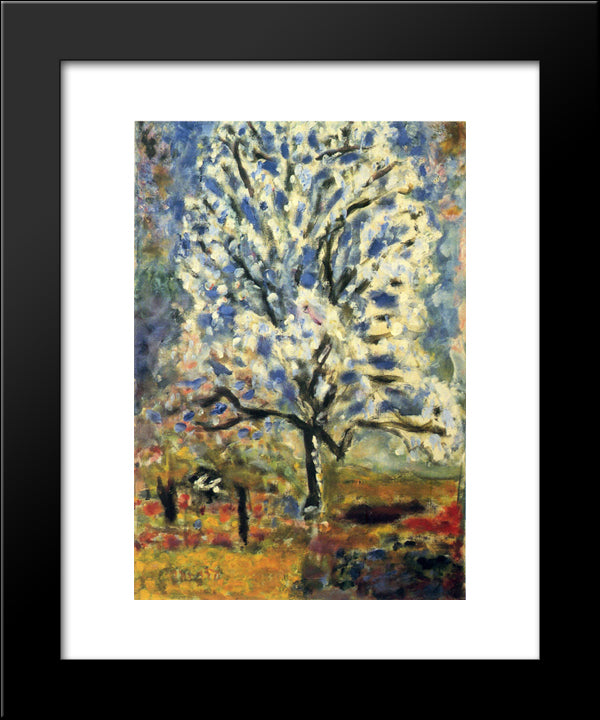 The Almond Tree In Blossom 20x24 Black Modern Wood Framed Art Print Poster by Bonnard, Pierre