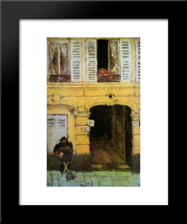 The Organ Grinder 20x24 Black Modern Wood Framed Art Print Poster by Bonnard, Pierre