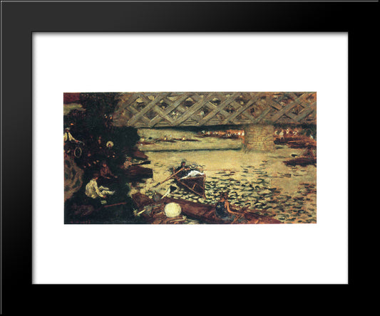 The Rowing At Chatou 20x24 Black Modern Wood Framed Art Print Poster by Bonnard, Pierre