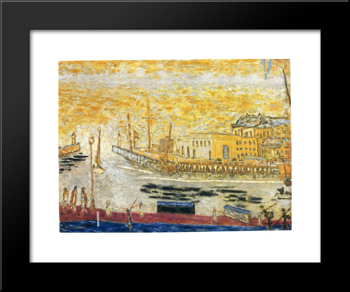 Trouville, The Exit To The Port 20x24 Black Modern Wood Framed Art Print Poster by Bonnard, Pierre