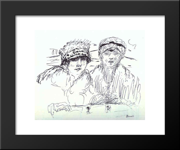 Two Friends 20x24 Black Modern Wood Framed Art Print Poster by Bonnard, Pierre