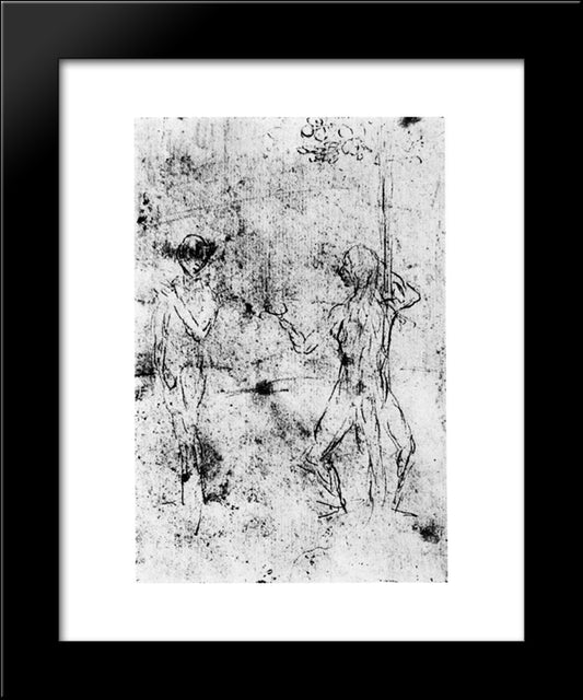 The Temptation Of Eve By The Serpent 20x24 Black Modern Wood Framed Art Print Poster by Bosch, Hieronymus