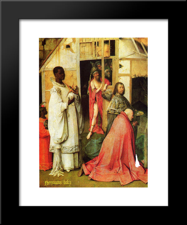 The Adoration Of The Magi (Detail) 20x24 Black Modern Wood Framed Art Print Poster by Bosch, Hieronymus
