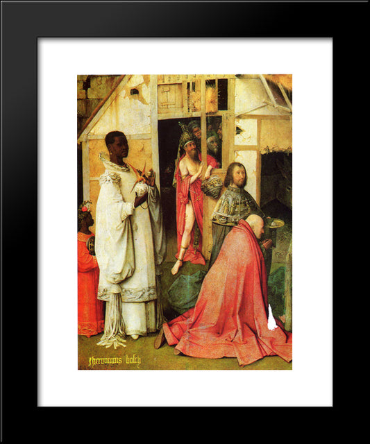 The Adoration Of The Magi (Detail) 20x24 Black Modern Wood Framed Art Print Poster by Bosch, Hieronymus