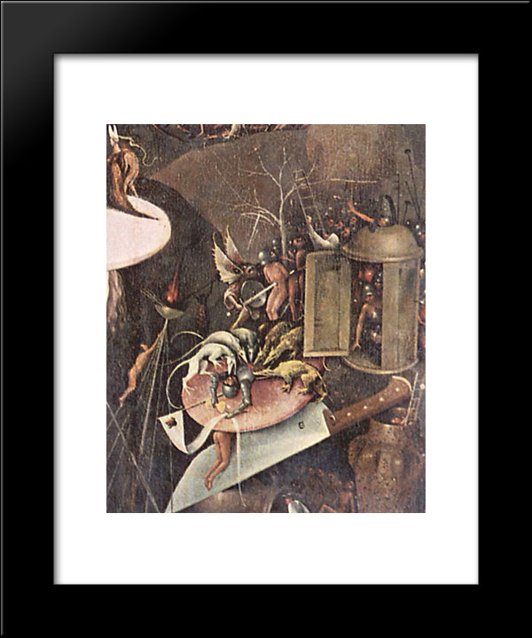 The Garden Of Earthly Delights (Detail) 20x24 Black Modern Wood Framed Art Print Poster by Bosch, Hieronymus
