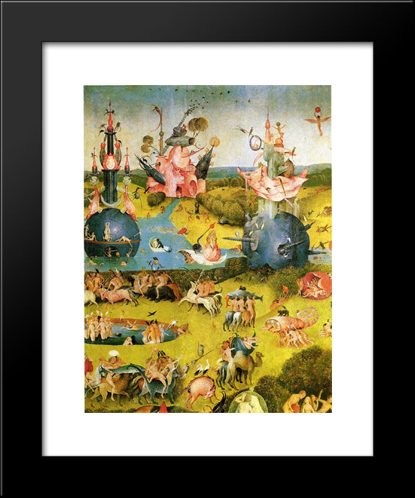 The Garden Of Earthly Delights (Detail) 20x24 Black Modern Wood Framed Art Print Poster by Bosch, Hieronymus