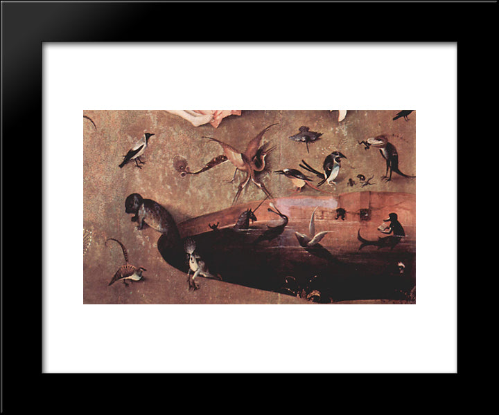 The Garden Of Earthly Delights (Detail) 20x24 Black Modern Wood Framed Art Print Poster by Bosch, Hieronymus