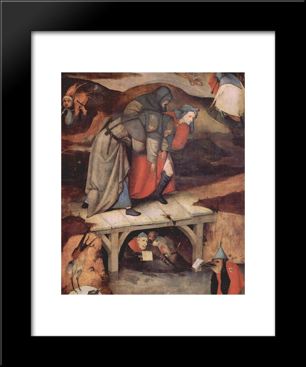 The Temptation Of St. Anthony (Detail) 20x24 Black Modern Wood Framed Art Print Poster by Bosch, Hieronymus