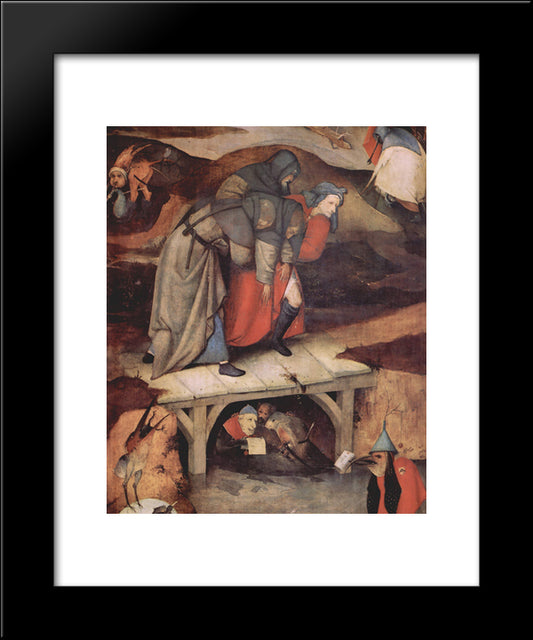 The Temptation Of St. Anthony (Detail) 20x24 Black Modern Wood Framed Art Print Poster by Bosch, Hieronymus