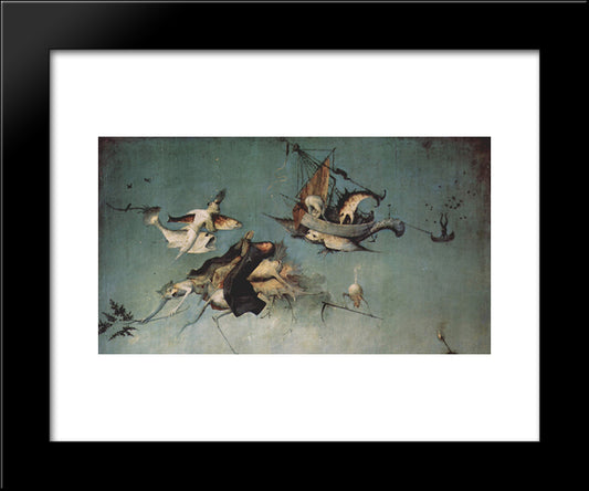 The Temptation Of St. Anthony (Detail) 20x24 Black Modern Wood Framed Art Print Poster by Bosch, Hieronymus