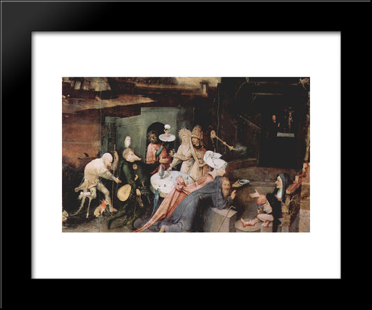 The Temptation Of St. Anthony (Detail) 20x24 Black Modern Wood Framed Art Print Poster by Bosch, Hieronymus