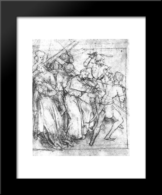 Christ Carrying The Cross 20x24 Black Modern Wood Framed Art Print Poster by Bosch, Hieronymus