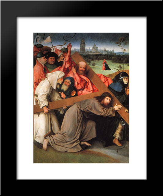 Christ Carrying The Cross 20x24 Black Modern Wood Framed Art Print Poster by Bosch, Hieronymus