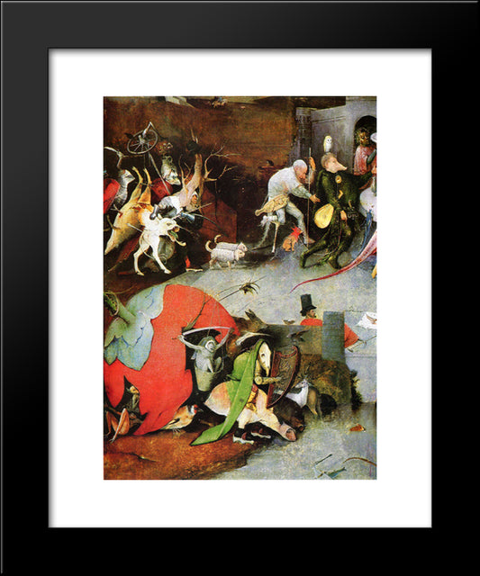 Temptation Of St. Anthony (Detail) 20x24 Black Modern Wood Framed Art Print Poster by Bosch, Hieronymus