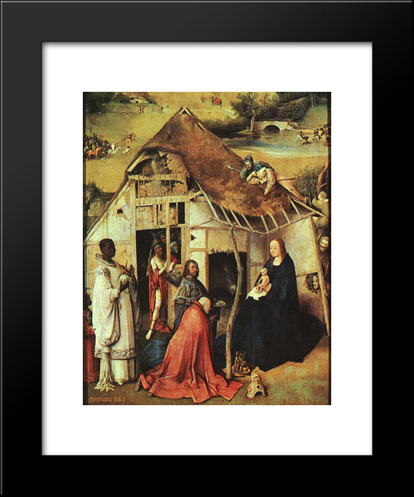 The Adoration Of The Magi (Detail) 20x24 Black Modern Wood Framed Art Print Poster by Bosch, Hieronymus