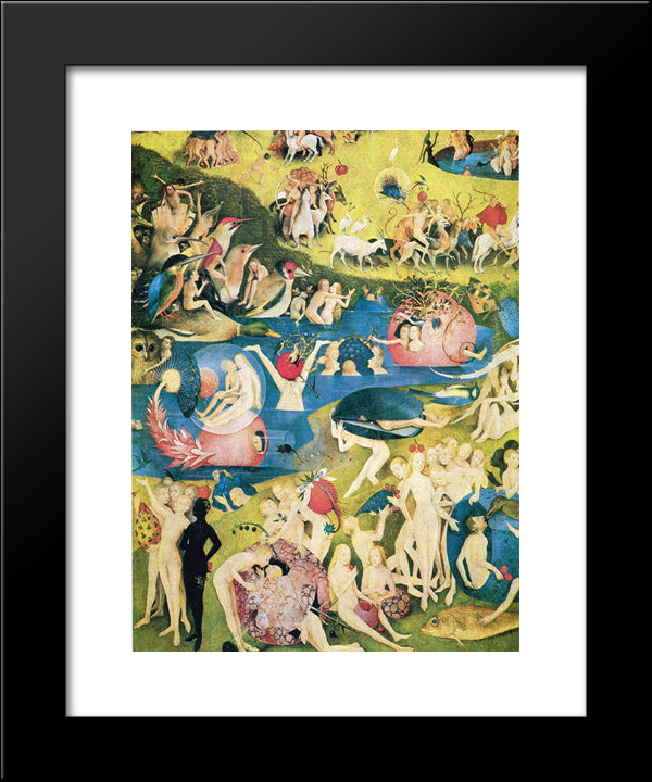 The Garden Of Earthly Delights (Detail) 20x24 Black Modern Wood Framed Art Print Poster by Bosch, Hieronymus