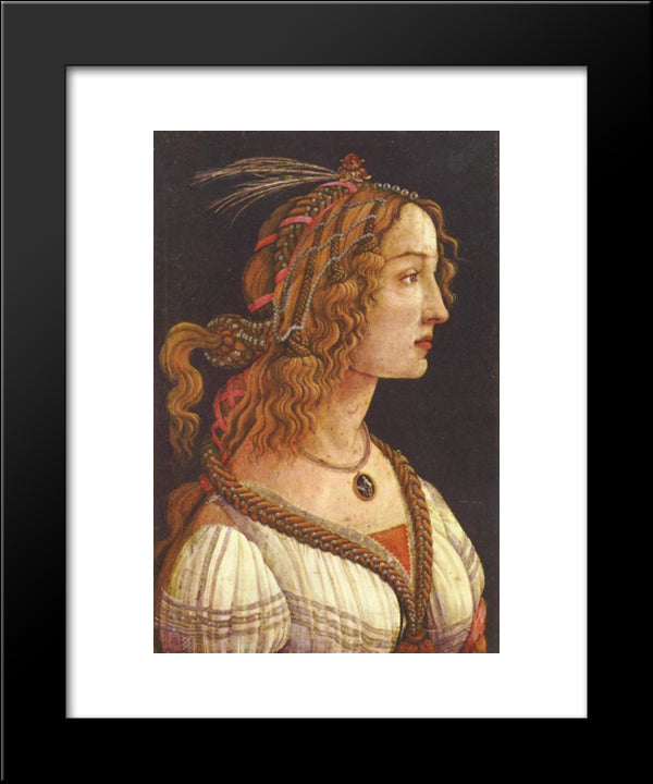 Portrait Of A Young Woman 20x24 Black Modern Wood Framed Art Print Poster by Botticelli, Sandro