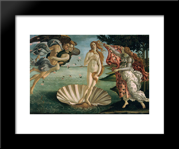 The Birth Of Venus 20x24 Black Modern Wood Framed Art Print Poster by Botticelli, Sandro