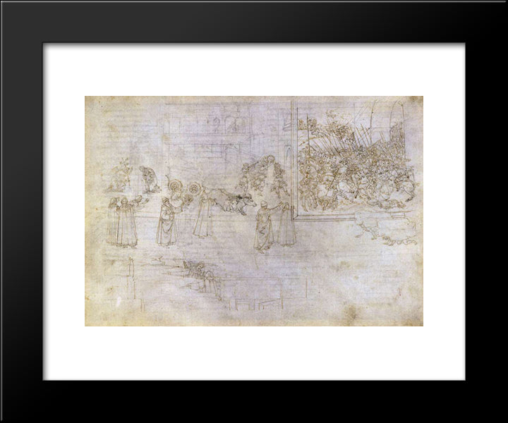 Purgatory 20x24 Black Modern Wood Framed Art Print Poster by Botticelli, Sandro