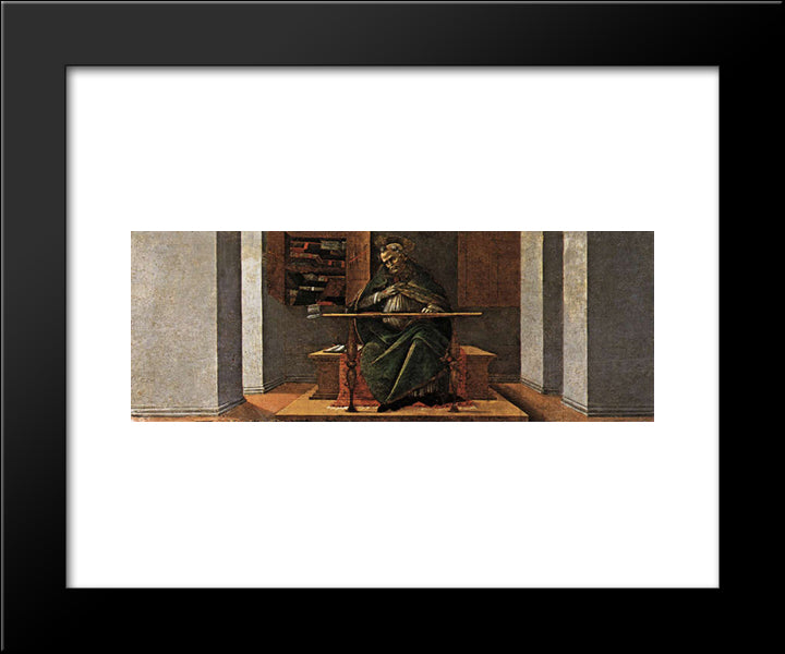 St Augustine In His Study, Predella Panel From The Altarpiece Of St Mark 20x24 Black Modern Wood Framed Art Print Poster by Botticelli, Sandro