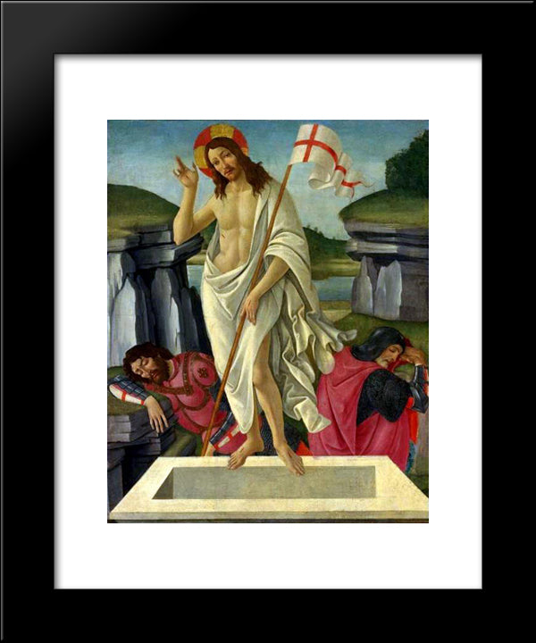 The Resurrection 20x24 Black Modern Wood Framed Art Print Poster by Botticelli, Sandro
