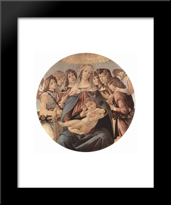 The Virgin Adoring The Child 20x24 Black Modern Wood Framed Art Print Poster by Botticelli, Sandro