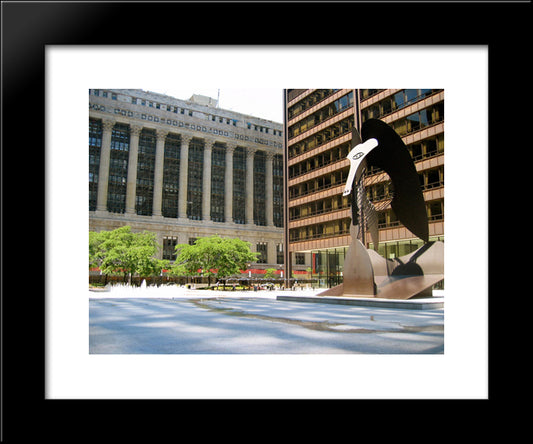 Picasso In Daley Plaza 20x24 Black Modern Wood Framed Art Print Poster