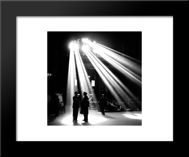 Chicago Union Station Waiting Room 1943 20x24 Black Modern Wood Framed Art Print Poster