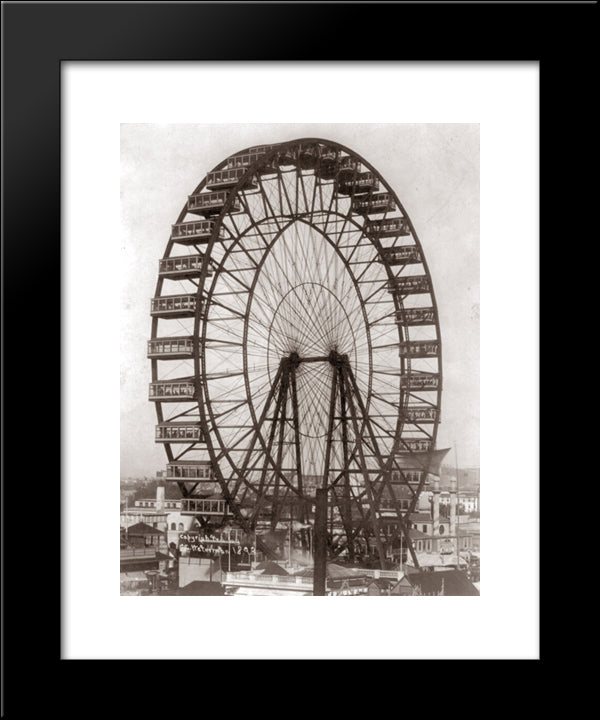 Chicago Ferris Wheel 1893 20x24 Black Modern Wood Framed Art Print Poster